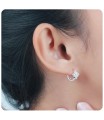 Stone Set Square Huggies Earring STHG-06